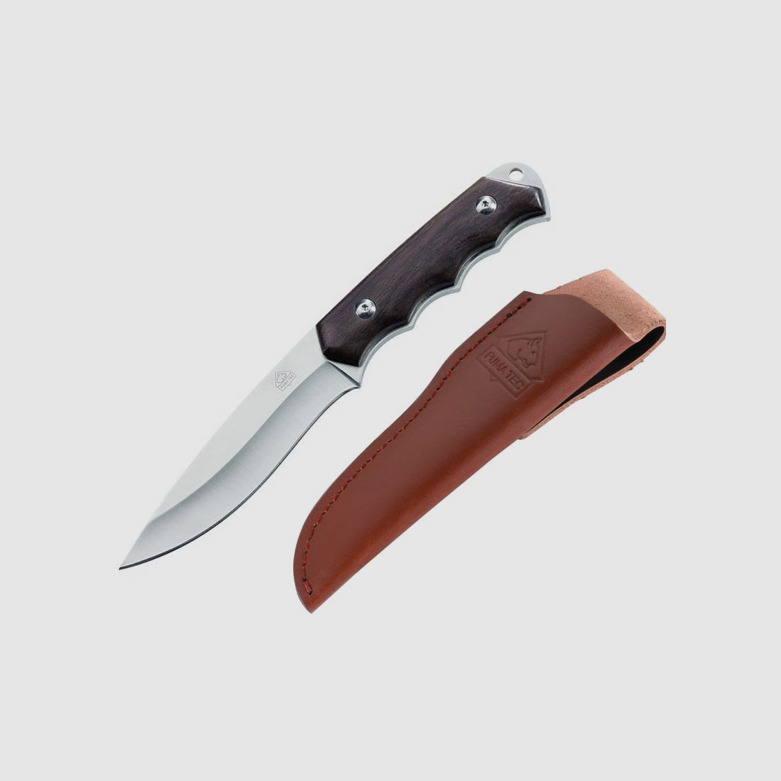 Puma TEC knife, full tang construction, rosewood, with leather sheath
