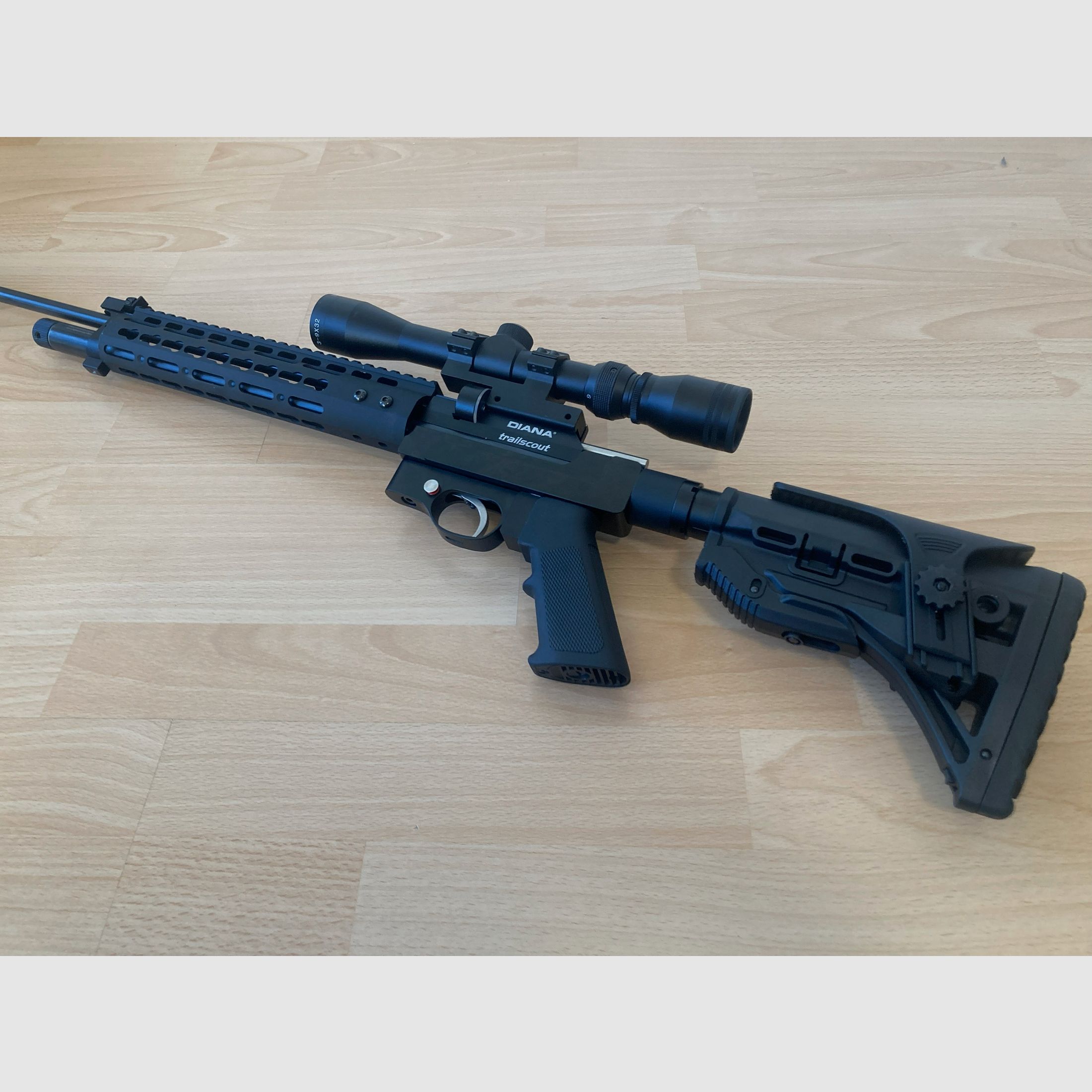 Diana Trailscout Luftgewehr 4,5mm Umbau AR15-Stil 7,5J, inklusive Zielfernrohr und 12J Ventil (nicht eingebaut)