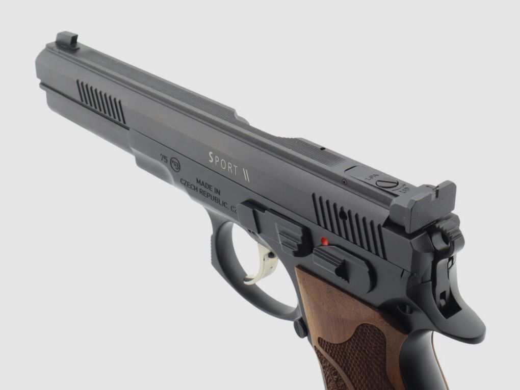 Waffen Oschatz Sport II SA/DA 6" Longslide Matchpistole Nussbaum Matchgriff original von Waffen-Oschatz Stuttgart CZ75