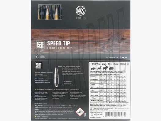 RWS SPEED TIP 10,7G/165GR (PATRONE)