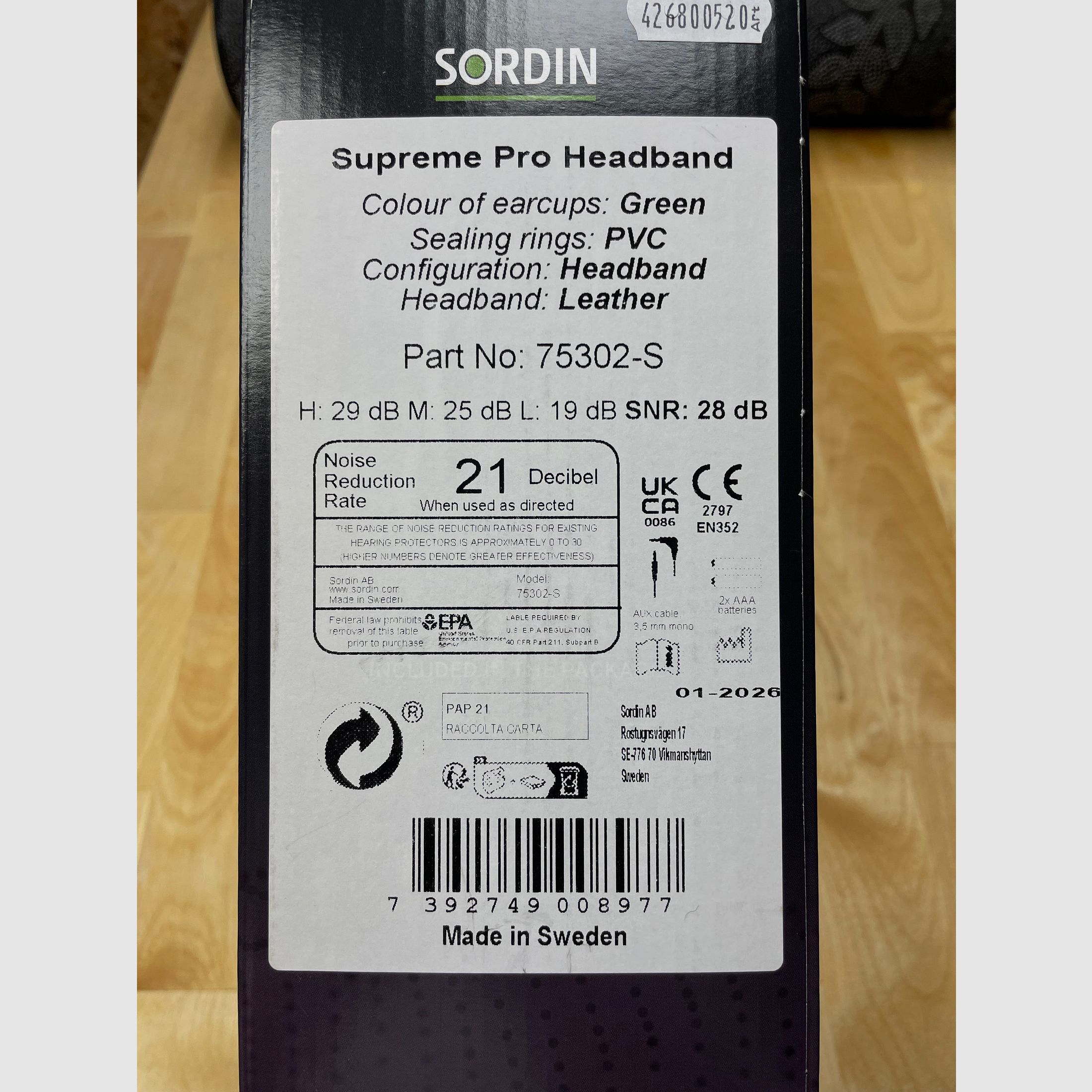 Sordin Supreme Pro Active Hearing Protection, Green, image 2 of 2