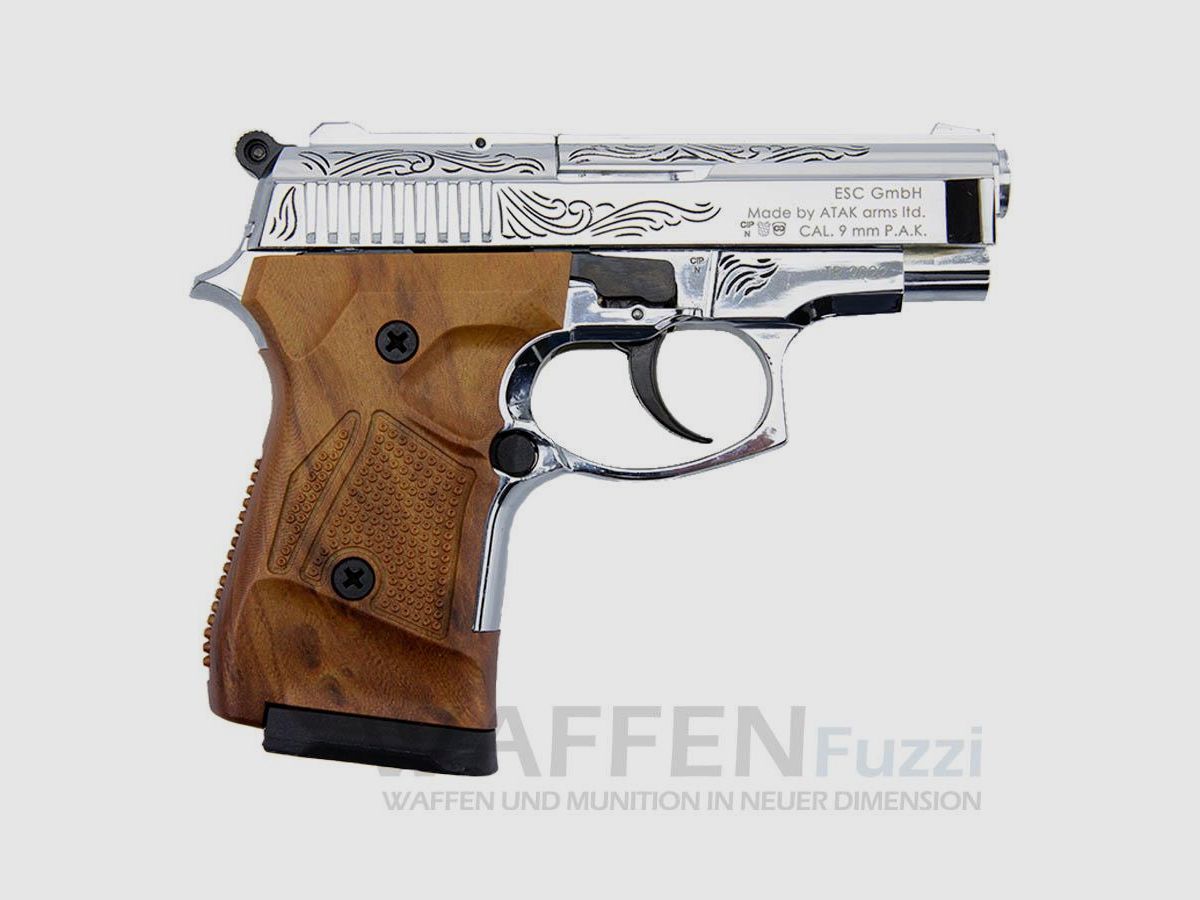 Zoraki 914-P schreckschusswapen 9mm chroom/gegraveerd, afbeelding 2 van 6