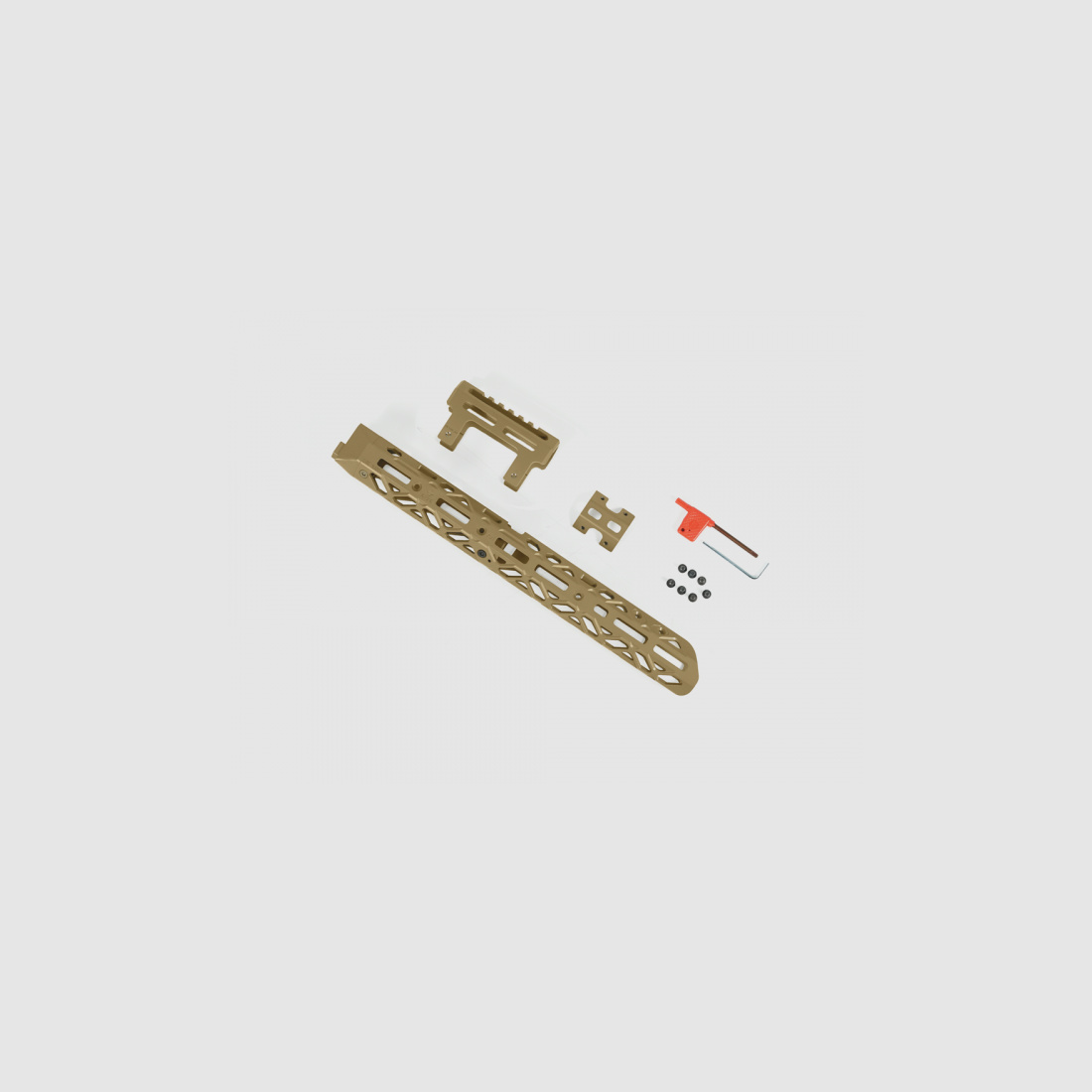 KPYK Langer AK M-LOK Handschutz mit kurzem Gasrohrcover CRC 1U004A Coyote Tan
