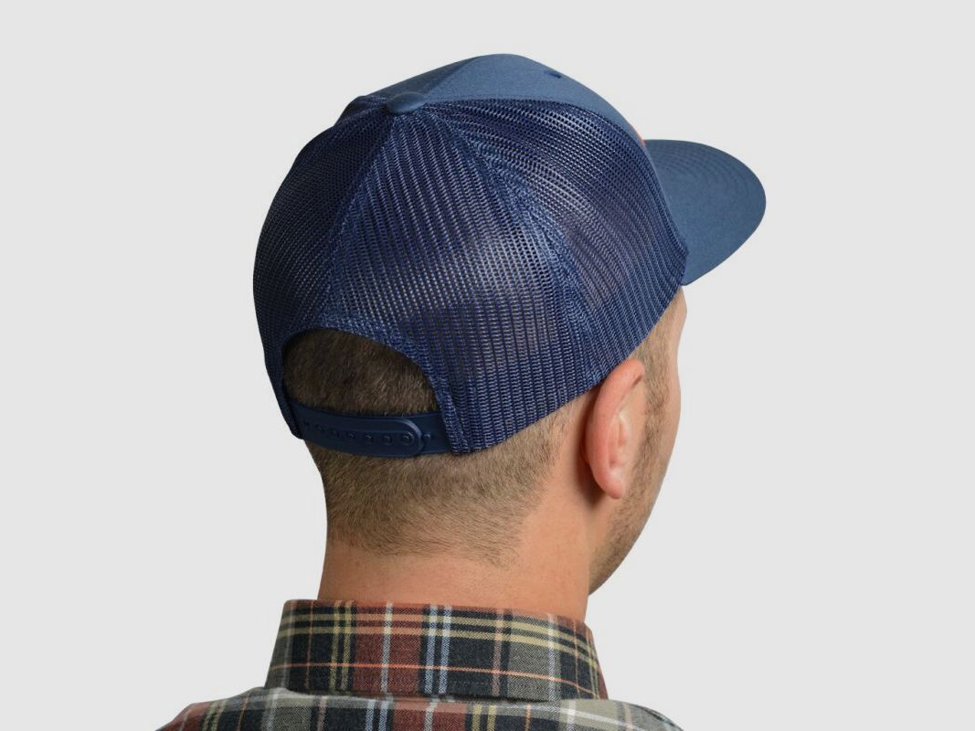 Blaser Kappe Mesh Snapback blau/orange