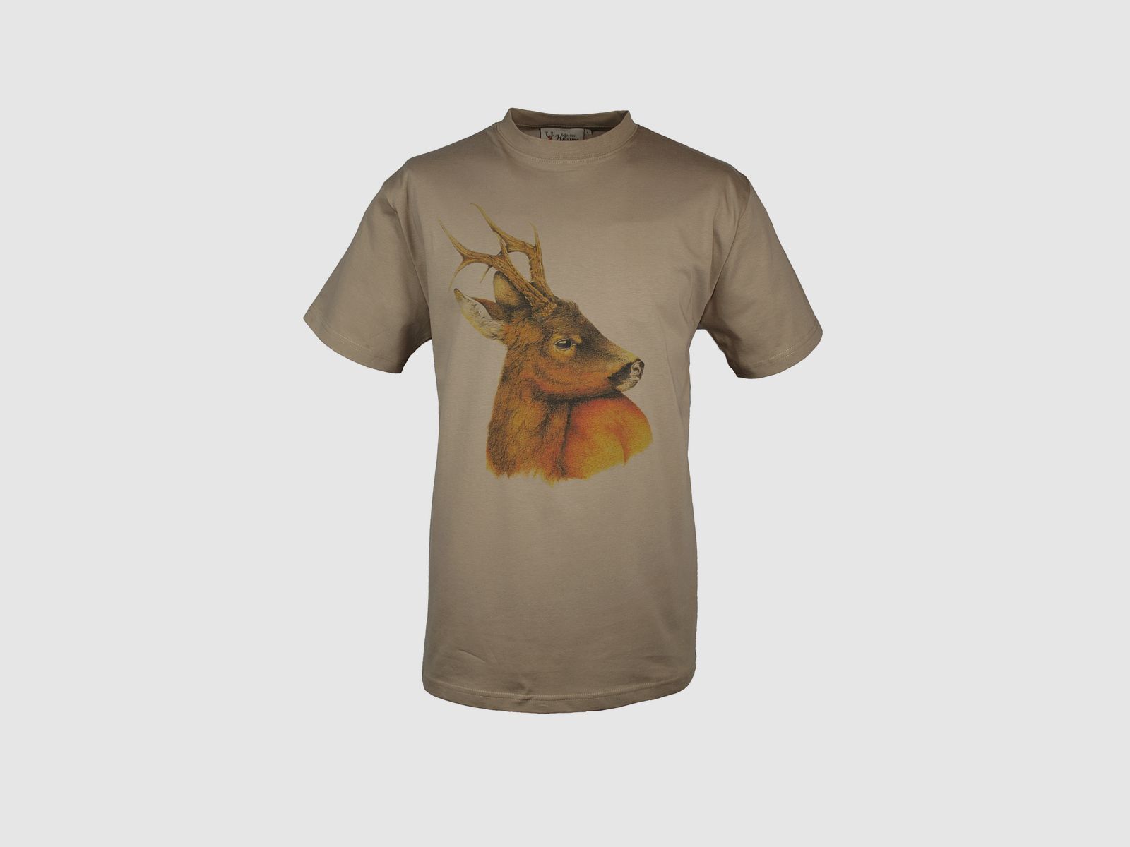 T-Shirt Motiv Rehbock - bunt, Rundhals