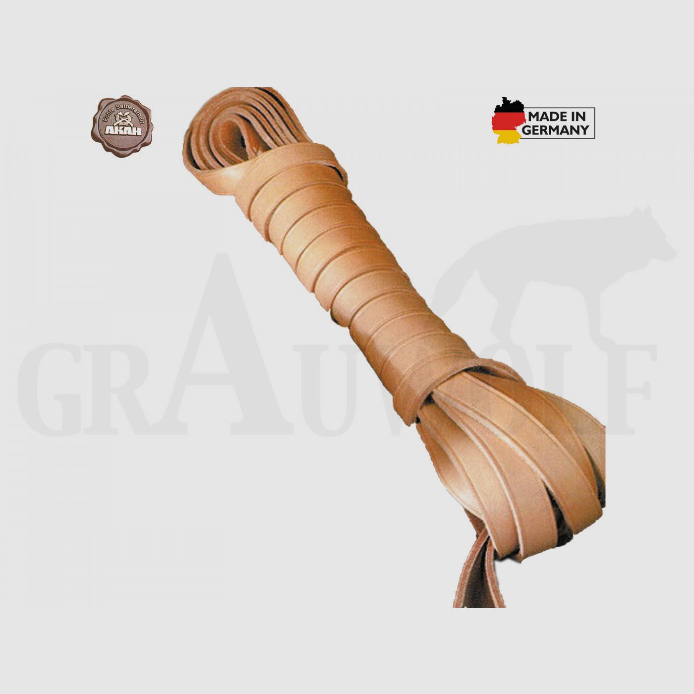 AKAH Schweißleine Hundeleine Fahlleder 8m 16 mm