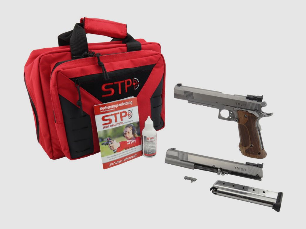 STP TM 28 6.0 con empuñadura Nill Match-German-Master y sistema intercambiable TM 6.0 9mm Luger y mira BOMAR