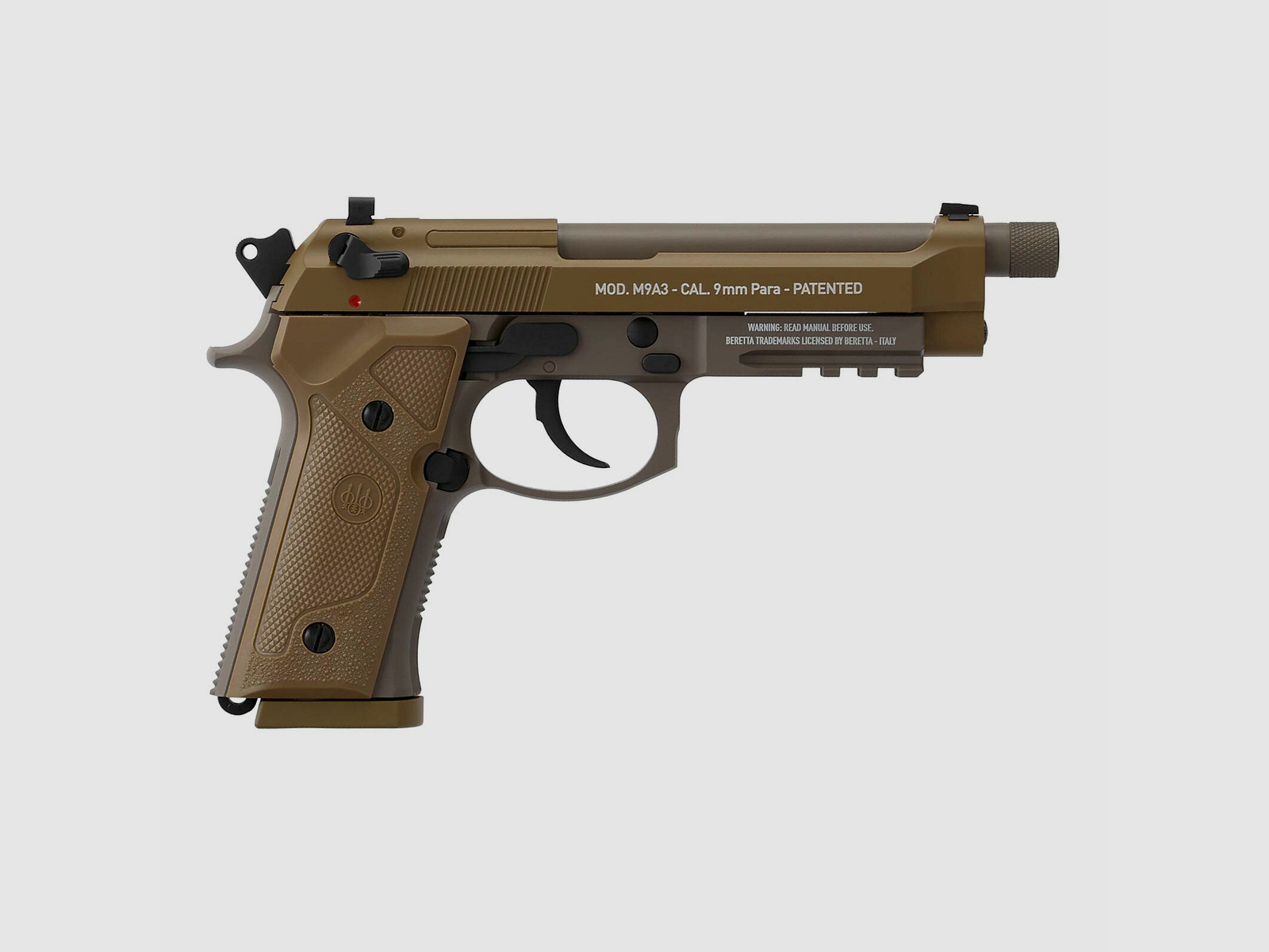 Luftpistolenset Beretta M9A3 FDE 4,5 mm Stahl BB Co2-Pistole Blow Back (P18)