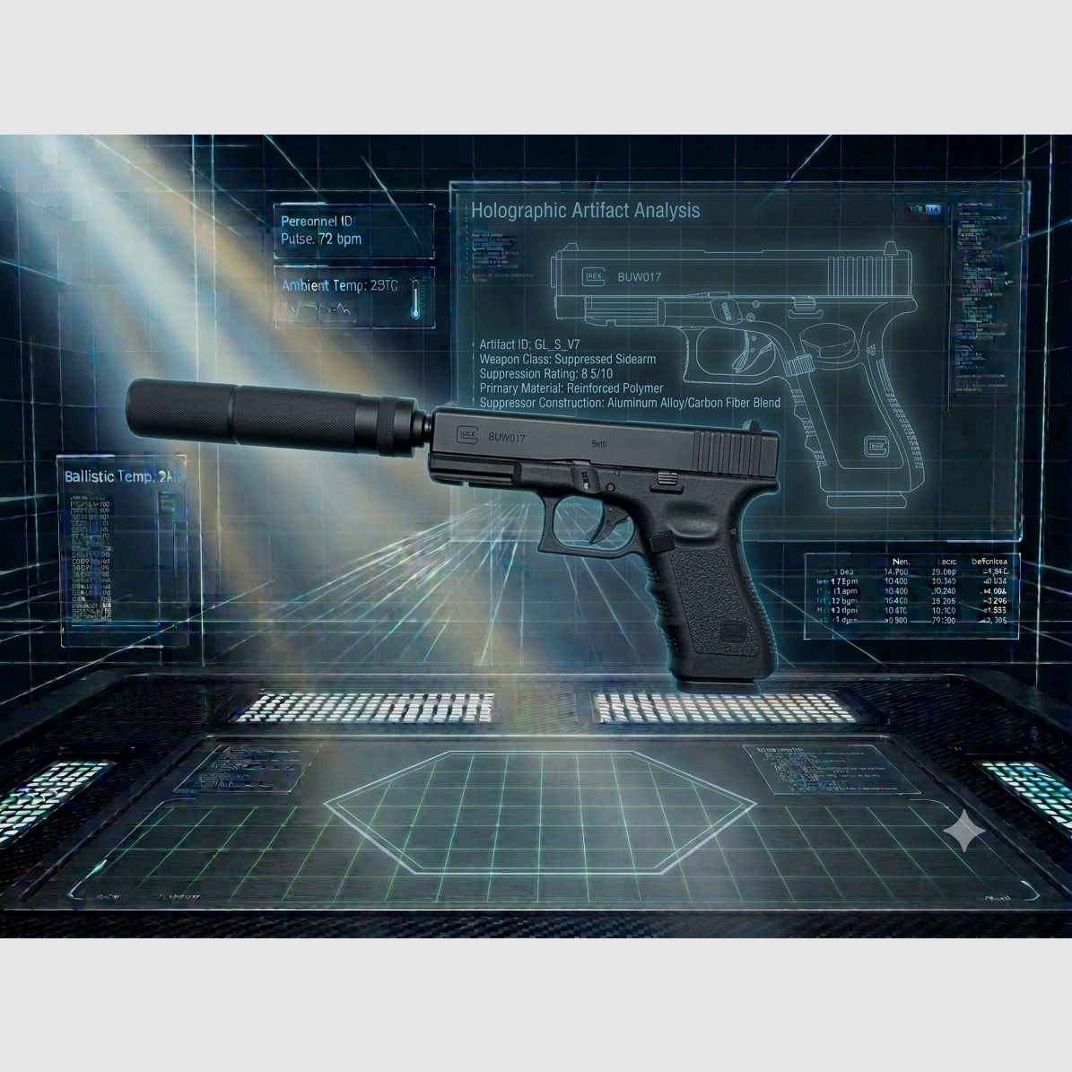 Glock 17 mit Laufgewinde Co2-Pistole Kaliber 4,5 mm Stahl BB / Diabolo Blowback (P18) + Schalldämpfer