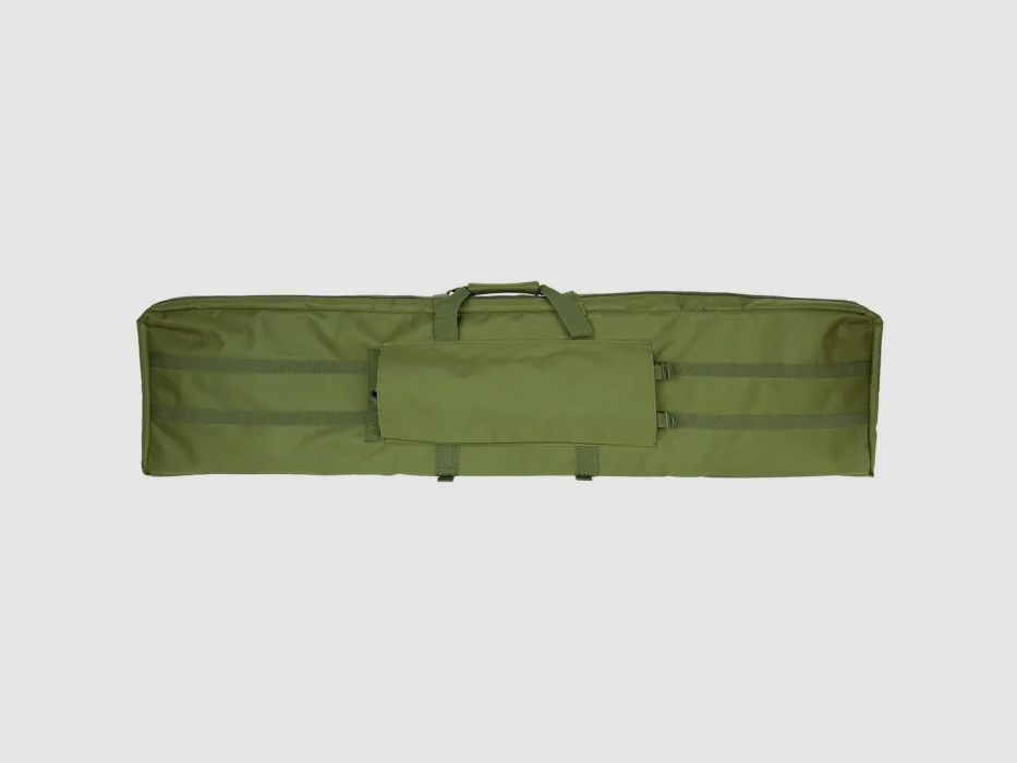 Rifle bag for 2 long guns up to 140cm, olive, with divider and backpack straps