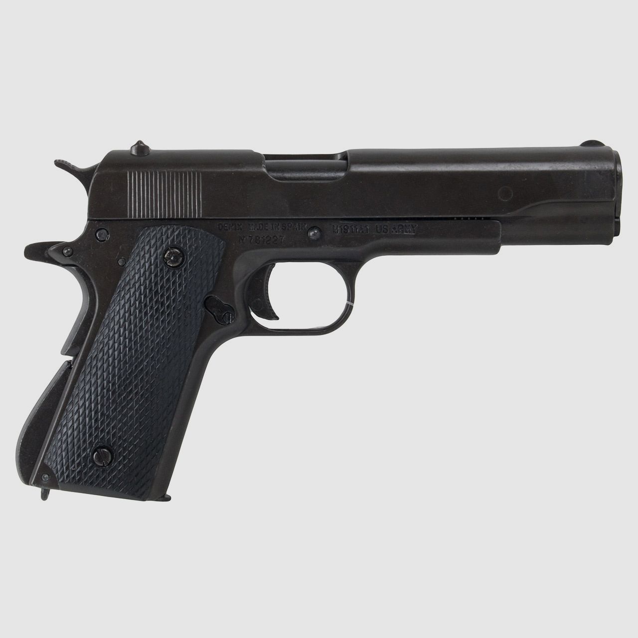 Denix Deko Pistole Colt M1911A1 Automatik Kaliber .45 Pistole USA 1911 LĂ¤nge 24 cm schwarz