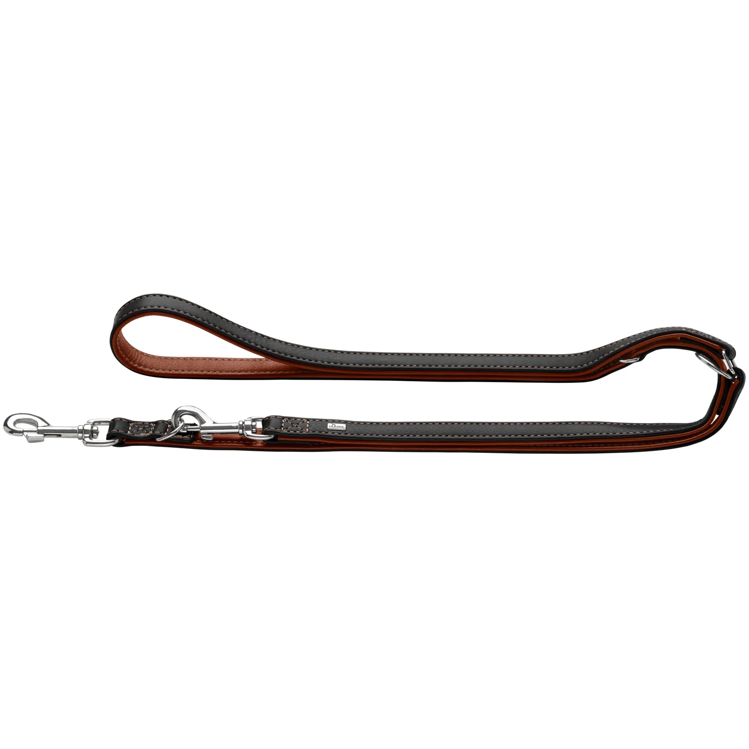 Hunter Laisse Réglable Canadian Up en Noir/Cognac