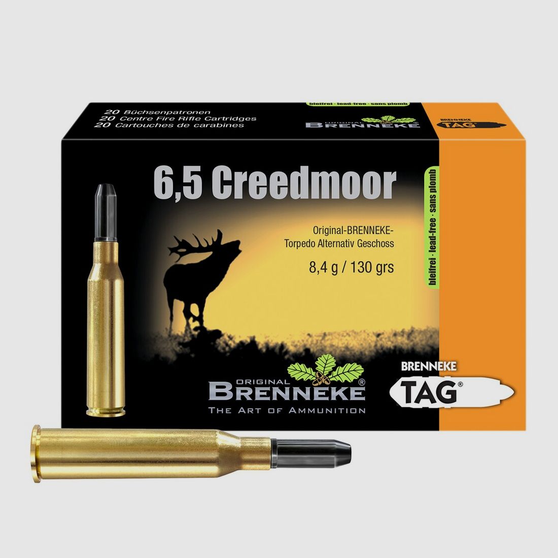 Brenneke 6.5 Creedmoor TAG bleifrei 8,4g/130grs., Bild 1 von 3