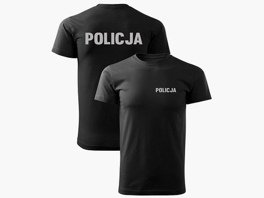 Koszulka t-shirt z napisem Policja czarna