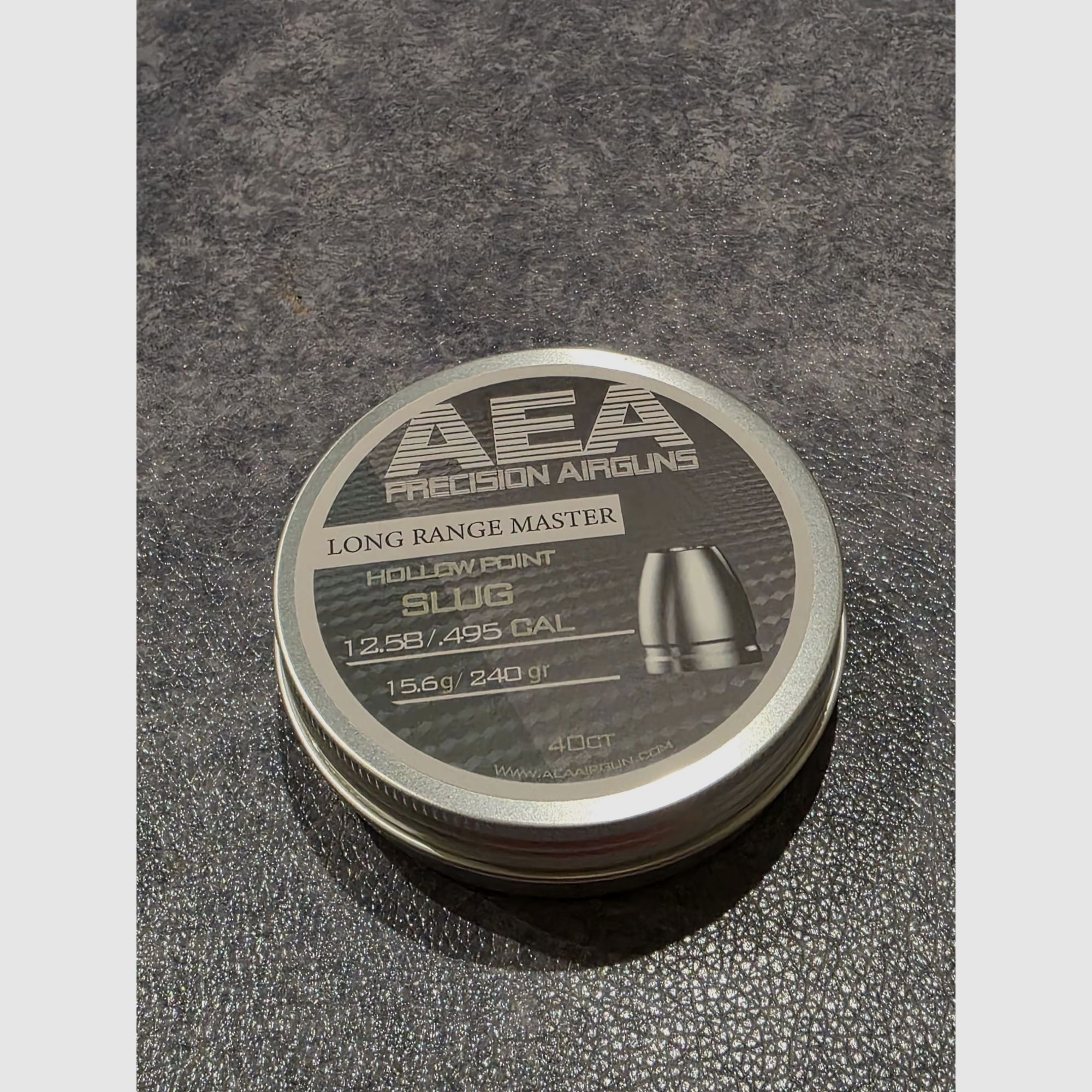 Original AEA Hohlspitz Luftgewehrgeschosse für Megalodon / Challenger Long Range Master 12,58mm .495 / .50 15,6g