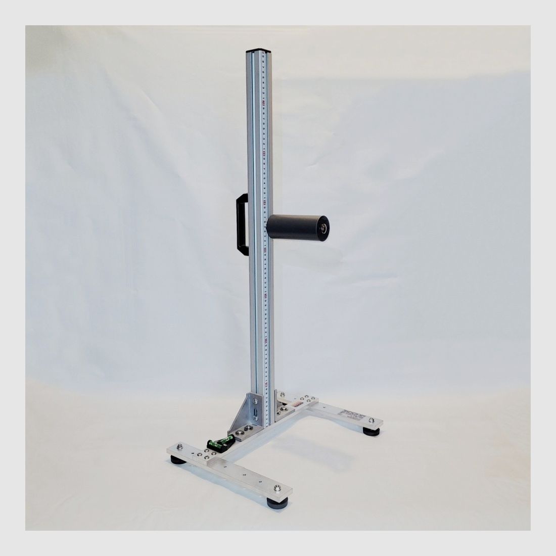 KGF Auflagestativ - Auflageständer Alu H-800-Pro mit Buchenholz-Auflage, Waage, Griff und Maßband