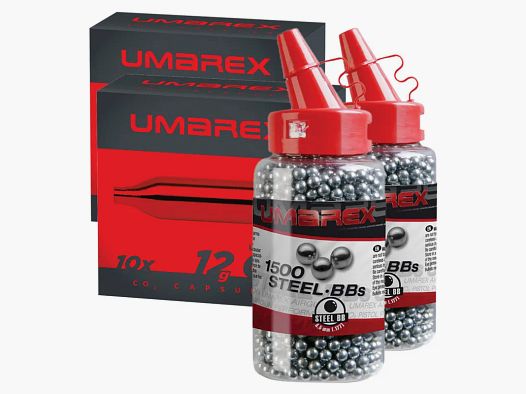 Kit 2 bottles 1500 CO² BBs 4.5mm + 2x10 cartridges