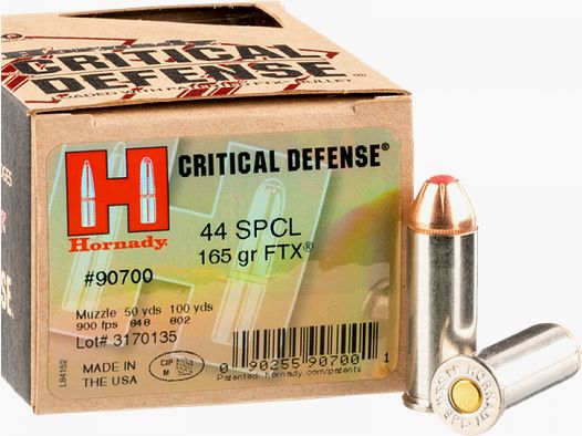 Hornady Critical Defense .44 S&W Special FTX 165 grs Revolverpatronen