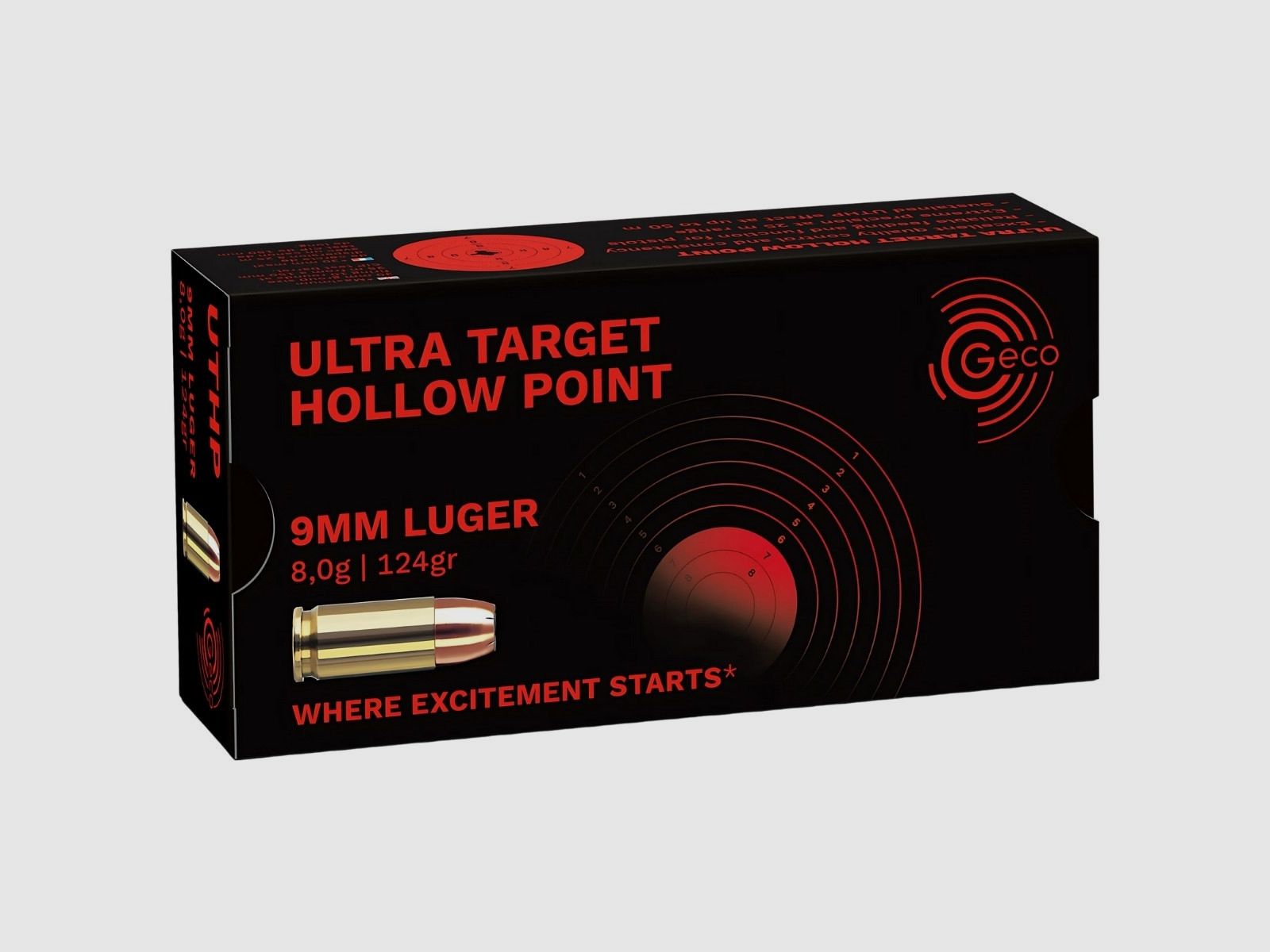 9x19 Geco JHP - UTHP 124gr/8g (2431435), zdjęcie 1 z 2