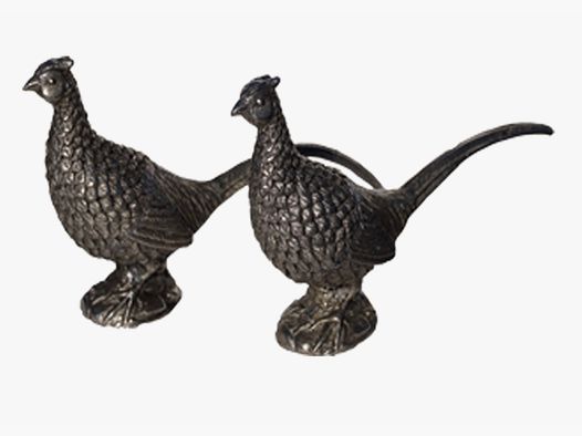Lovergreen Pepper & Salt Shaker Set Pheasant Zinc Height 6cm