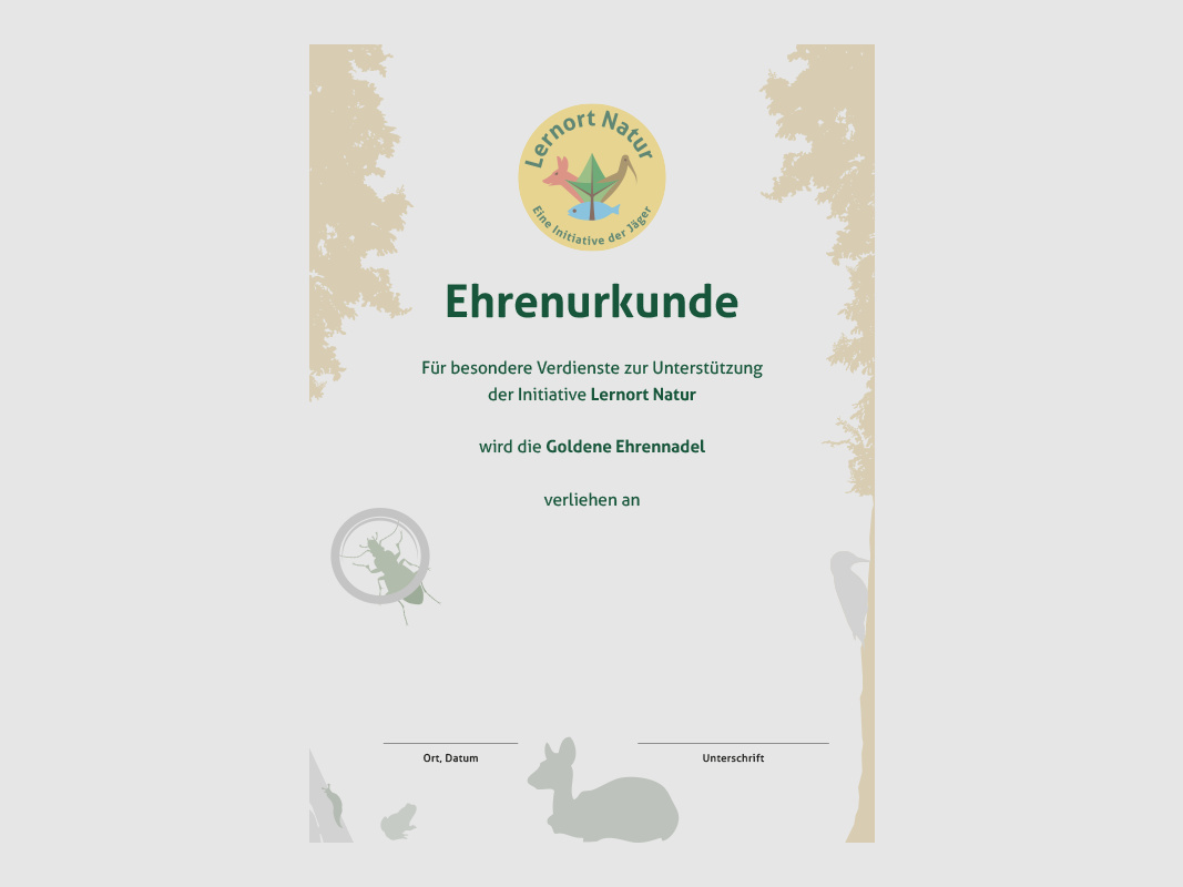 Lugar de aprendizaje Naturaleza Certificado Oro Mérito