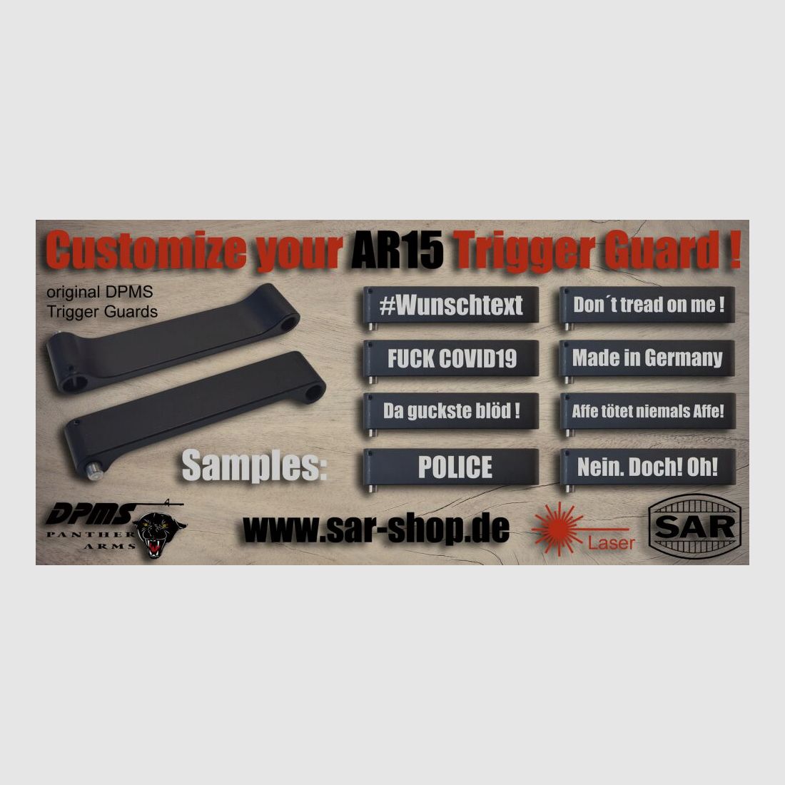 AR15 Trigger Guard, DPMS, beschriftet