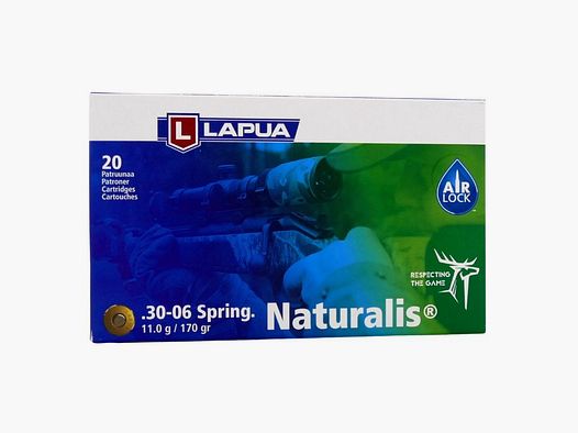 Lapua .30-06 Spring. Naturalis 11,0g/170gr. Cartouches de fusil sans plomb