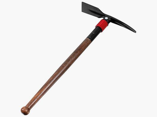 Pickel klappbar mit Holzstiel aus Buchenholz (Hacke 30cm / Stiel 60cm)