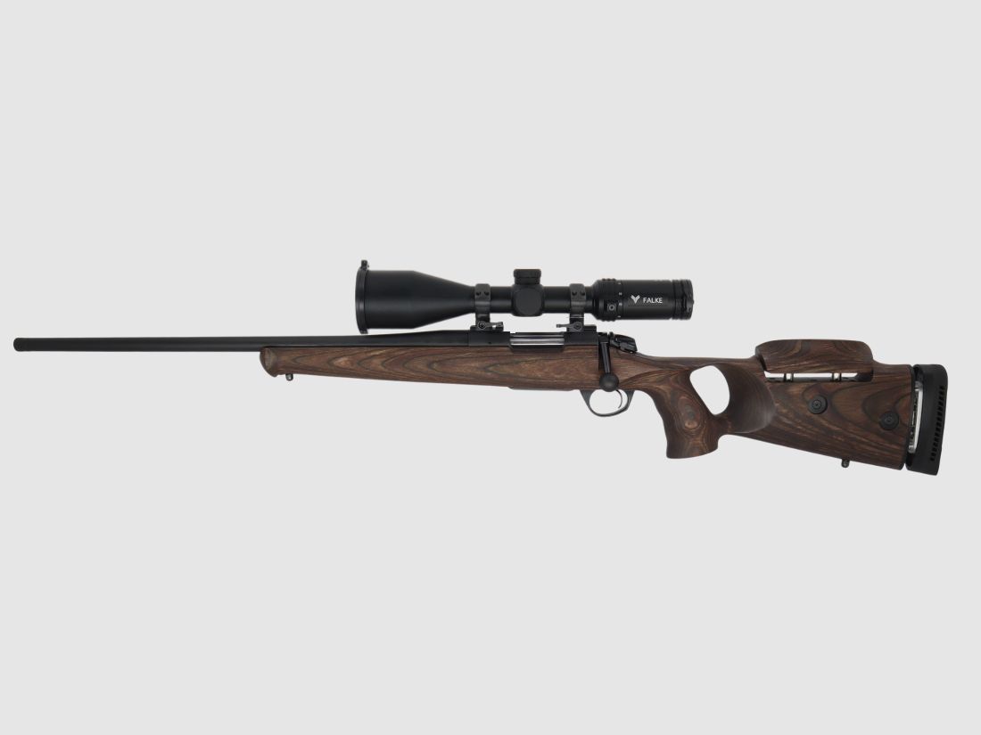 Bergara B14 B&H Prohunter Flex GÂCHE gauche avec lunette Falke 3-12x56 montée / Optionnel : silencieux Brenner