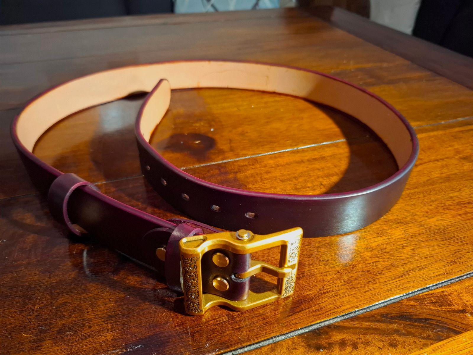 Handcrafted leather belt
