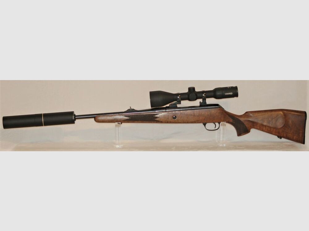 Mauser 225 "Pakiet z ZF Steiner Ranger 3-12x56, montaż obrotowy EAW i tłumik"