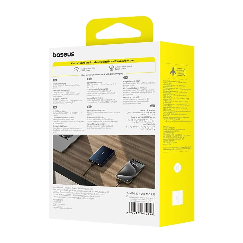 Baseus PicoGo 10000 mAh power bank (black), image 14 of 14