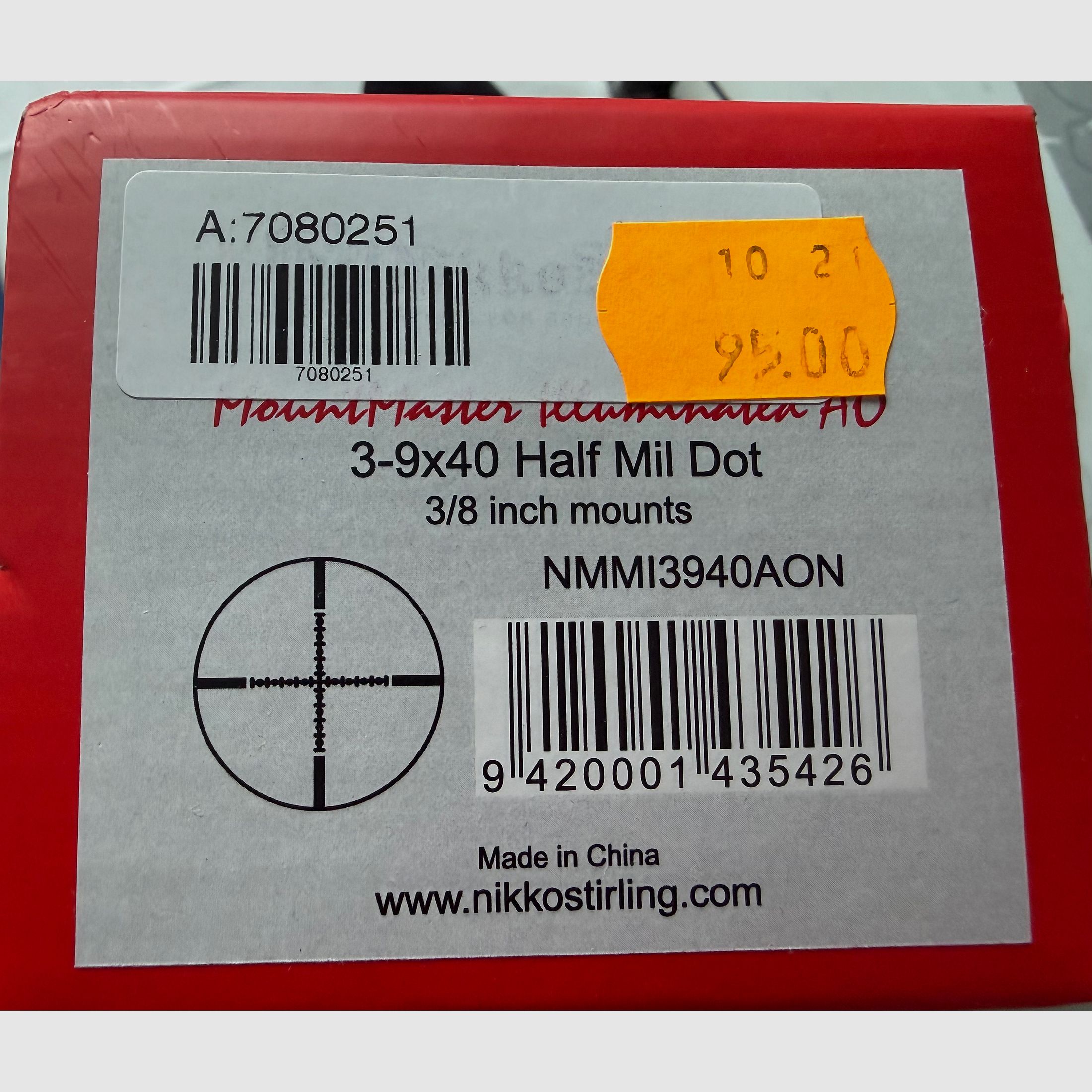 Zielfernrohr Nikko Stirling Mountmaster 3 - 9 x 40 Half Mil Dot 378 inch mounts - Beleuchtet - neuwertiger Zustand !