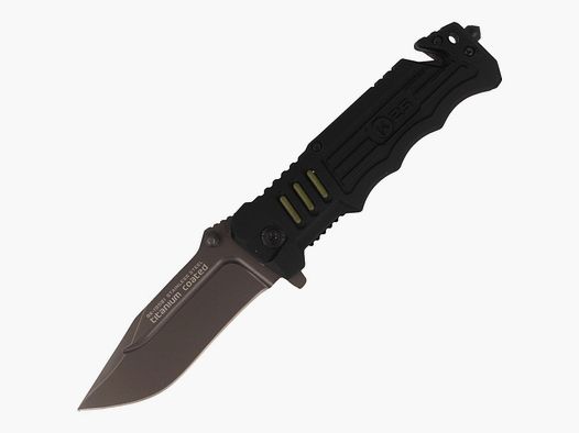 K25 Rescue Knife Rubber Aluminium Black, Titanium Coated (19581)