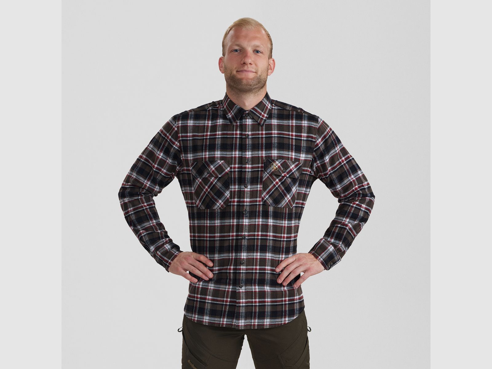 Nathan Shirt - Brown Check - Men's Size: 49/50