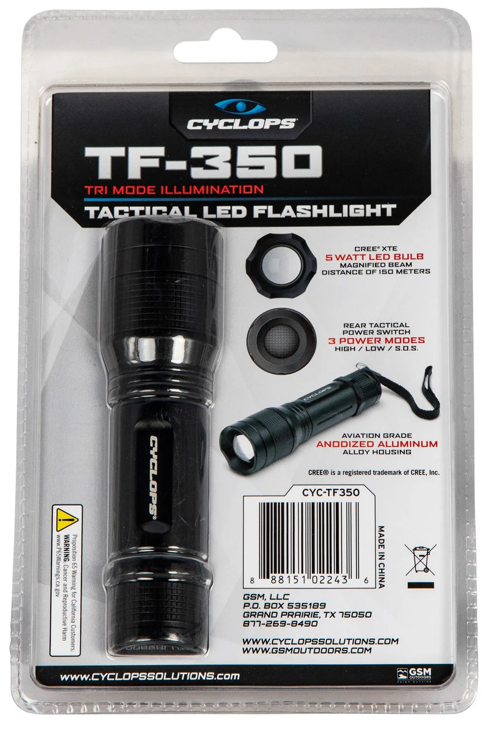 Cyclops TF-350 LED Taschenlampe, billede 3 af 3