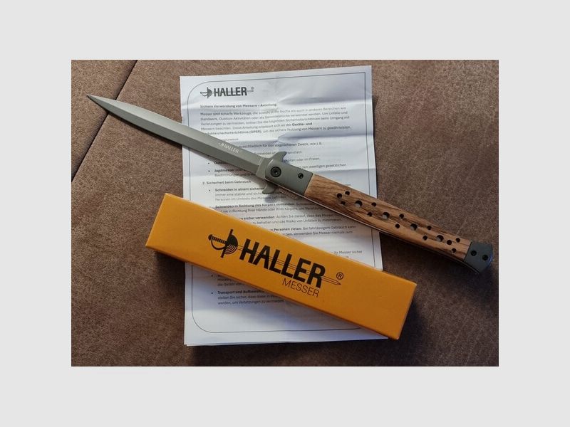 Haller Messer XXL Taschenmesser 33,2cm 420 Stahl Zebraholzgriff