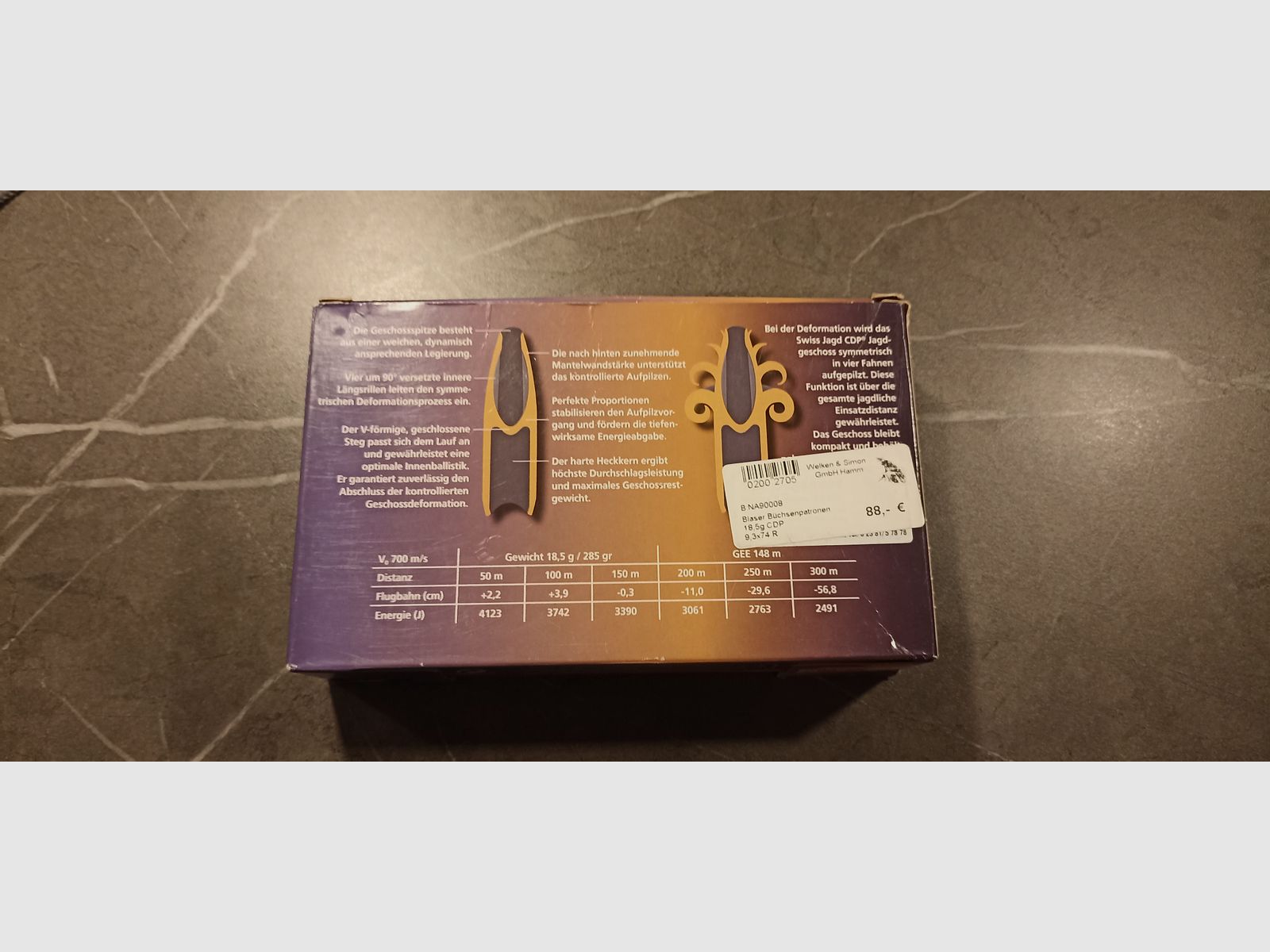 9,3x74R Munition Blaser CDP 20 Patronen