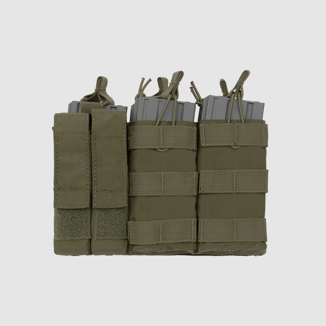 Triple 5.56 Mag/Pistol Pouch Panel (5 plus 2) - Olive