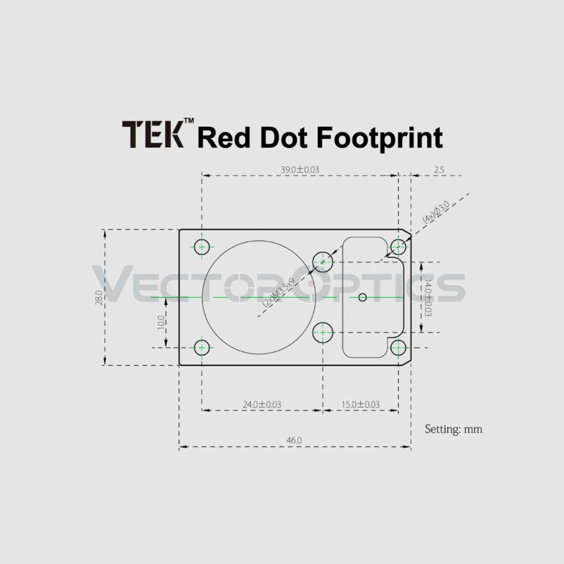 VECTOR OPTICS Mirino a punto rosso Montaggio Picatinny TEK, immagine 5 di 5