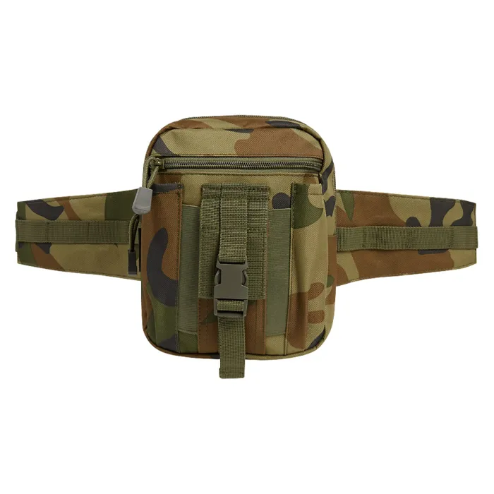 Brandit Taillengürtel "Allround" mit Tasche + Flaschenhalter - US Woodland, Bild 3 von 5