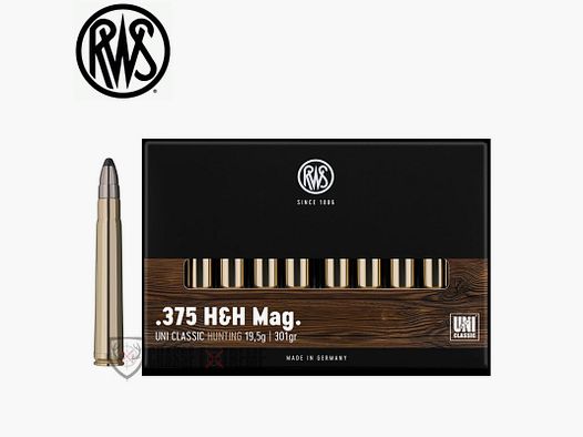 20 RWS patronen kal. 375 H&H Mag 301gr UNI Classic