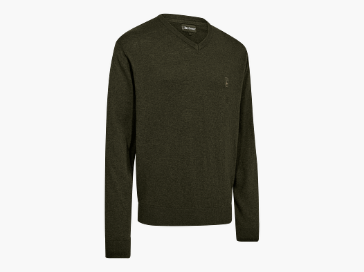 Deerhunter Harrington knitted pullover with V-neck for men Forest Ember Melange S