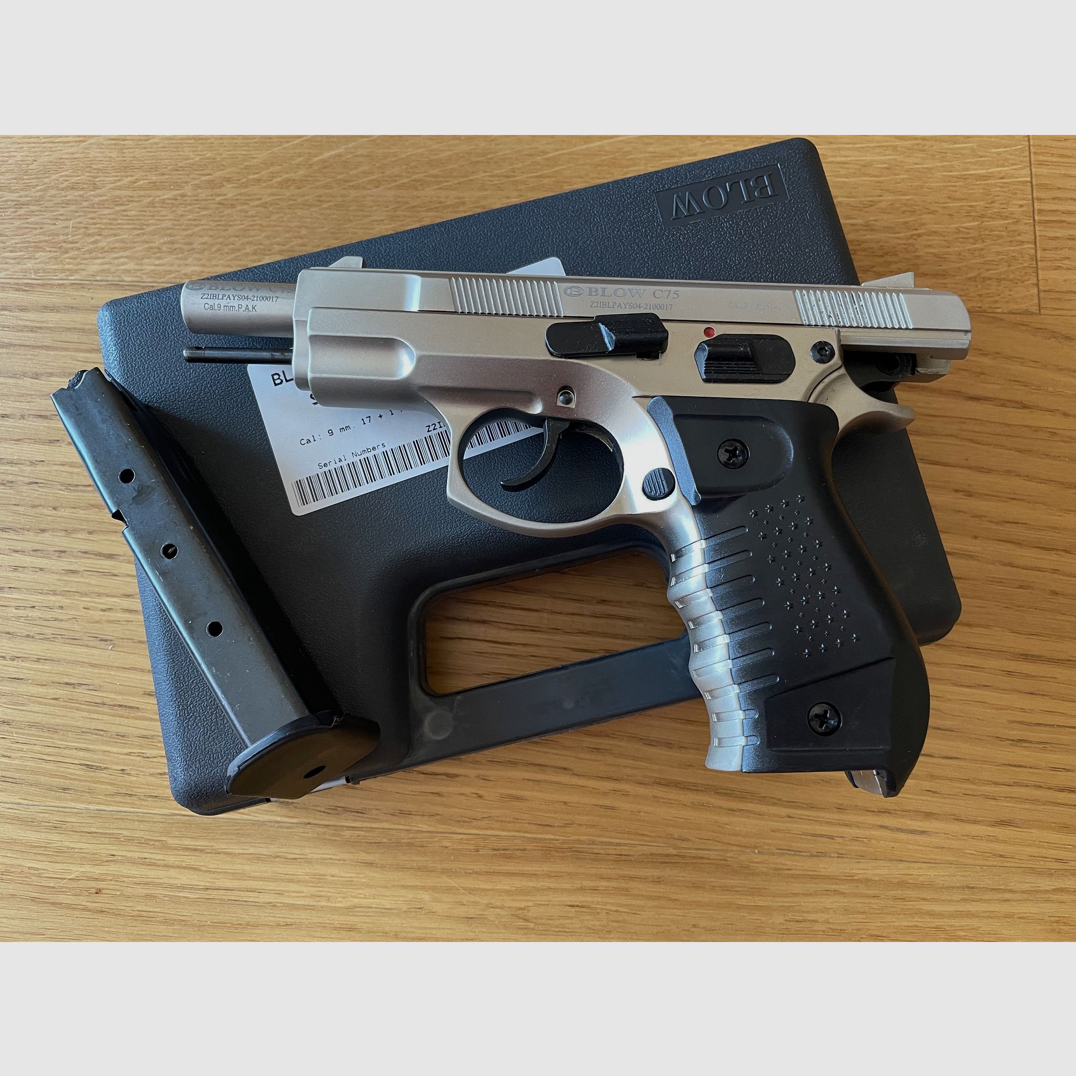 BLOW C75 Satin 9mm P.A.K. Schreckschusspistole CZ75 Nachbau - EU-weiter Versand