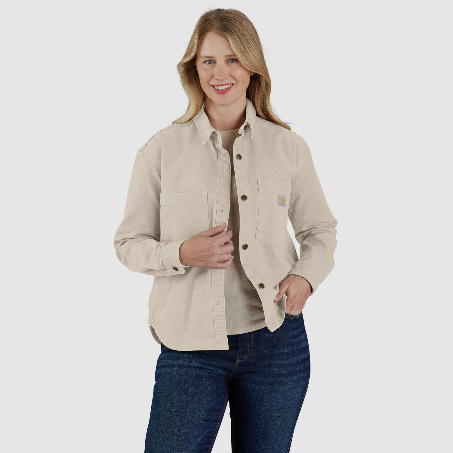 Carhartt Heavyweight Enten-Overshirt, Damen, Oat milk, M