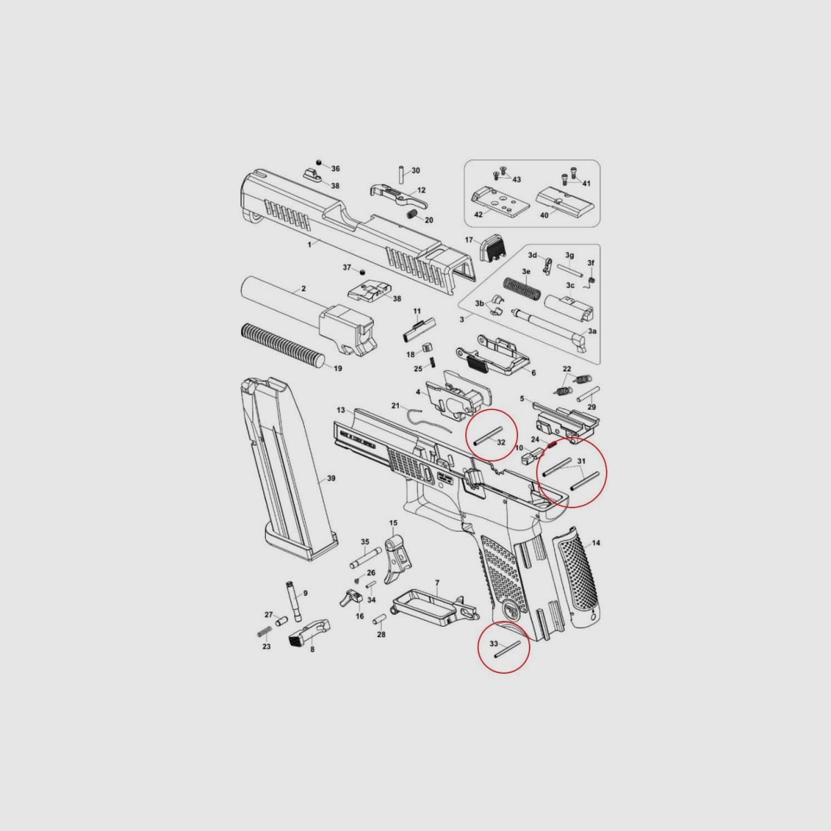 Eemann Tech Pins Set for CZ P-10, image 3 sur 3