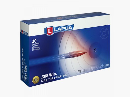 Lapua .308 Win. 185GR VM D46 20 cartouches