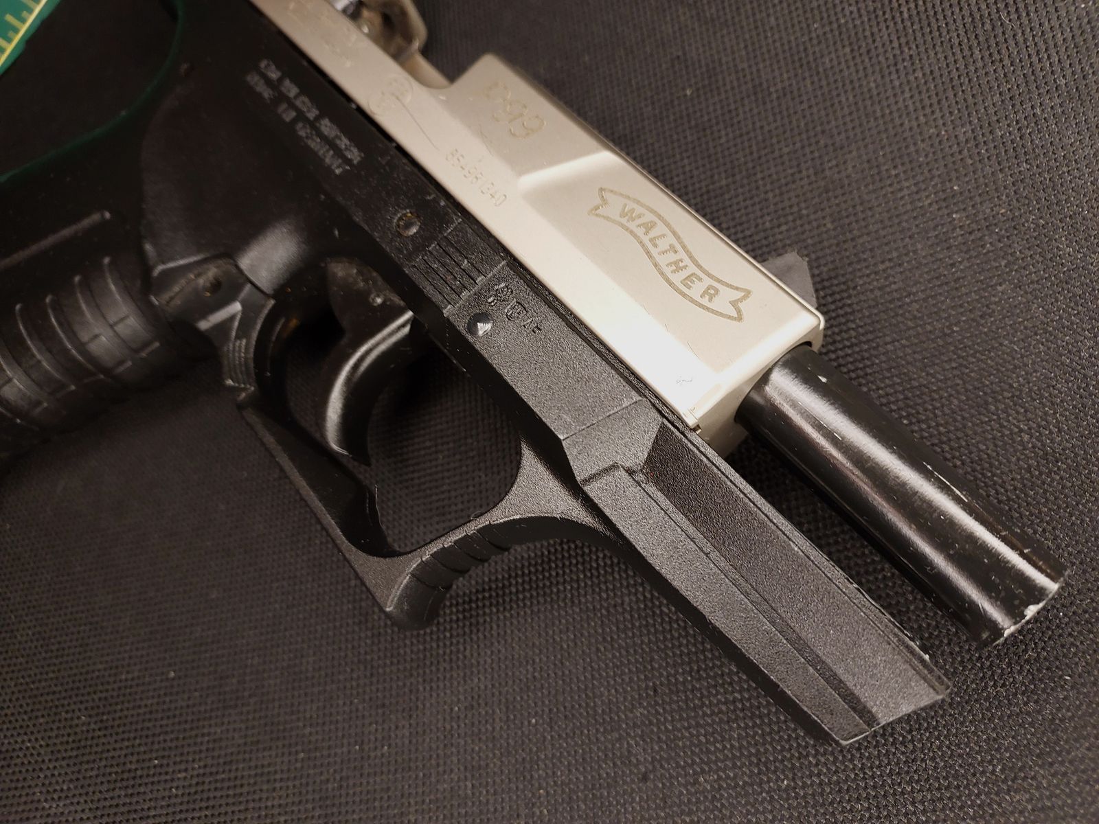 Walther P99 blank firing pistol 9mm P.A.K. bicolor nickel (PTB 762) P 99 with 2 magazines