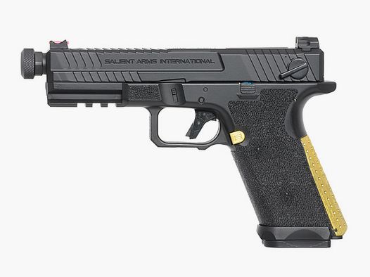 CYMA CM.135S AEP "SAI BLU - SALIENT ARMS INTERNATIONAL", black/gold, S-Line with JEFFTRON Mosfet MICRO