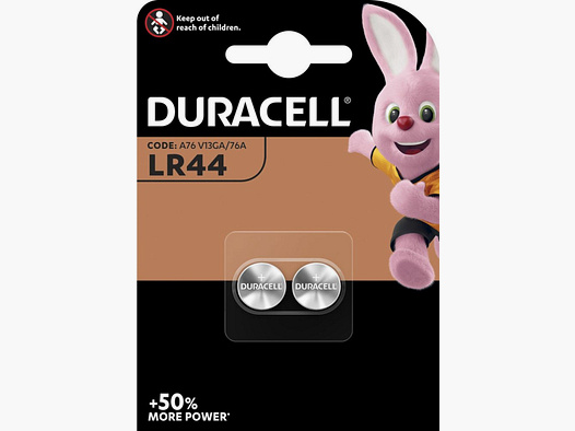 2 Stück (1 x 2er Blister Doppelpack) Ersatzbatterien LR44 DURACELL | Batterie Alkaline Knopfzelle